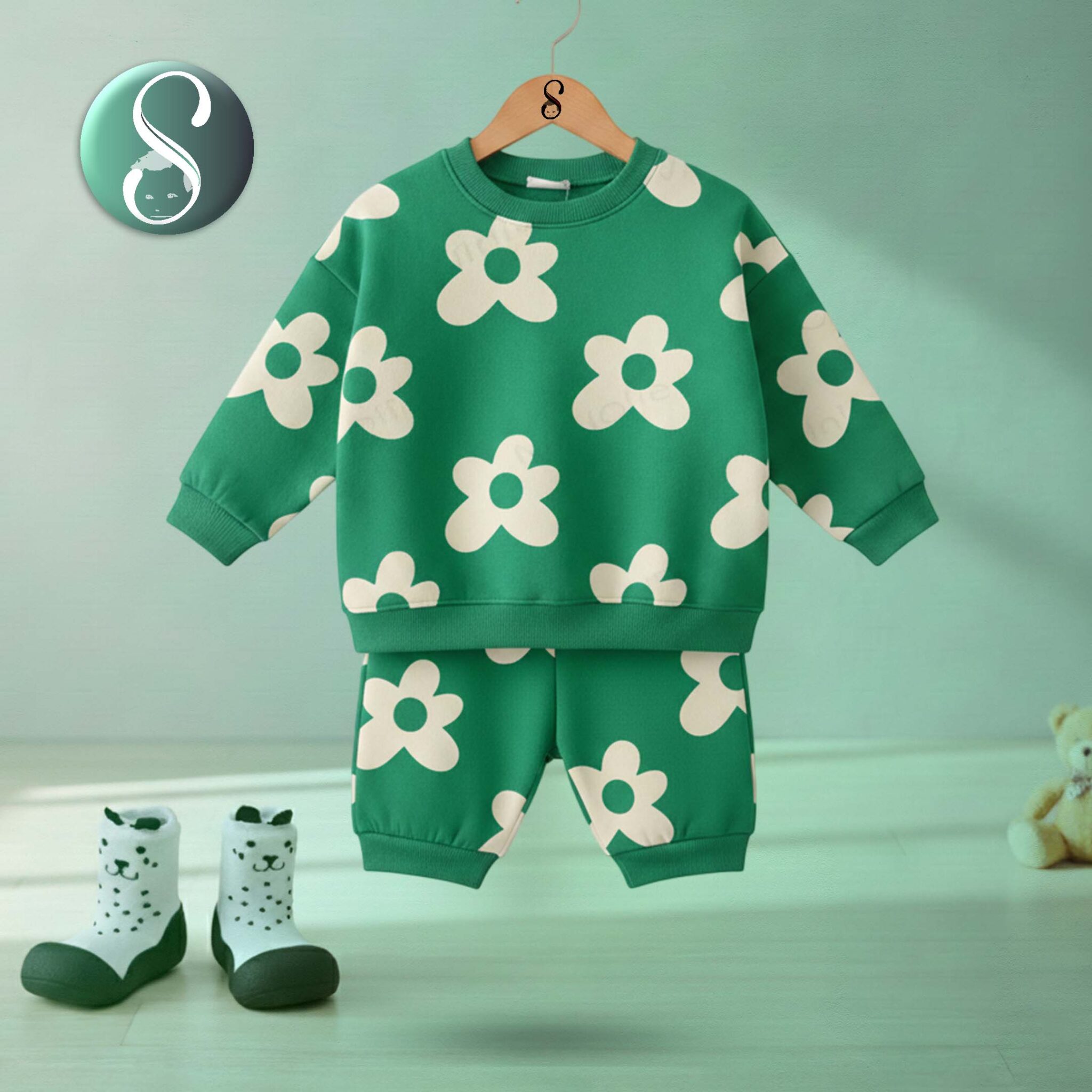 Baby Flower Green 2 piece Set
